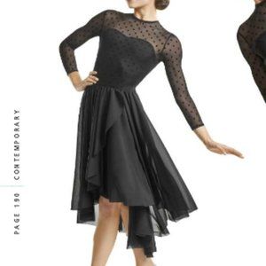 Black Dance Recital Costume Long  Contemporary Lyrical E1738F